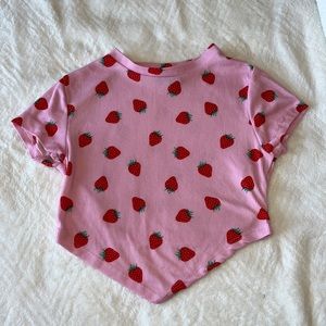 Size S, pink strawberry shirt, STREETWEAR SOCIETY brand.